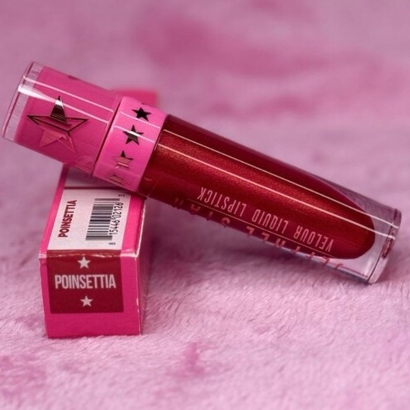 🆕 Poinsettia Jeffree Star Velour Liquid Lipstick Red Metallic - Picture 2 of 4